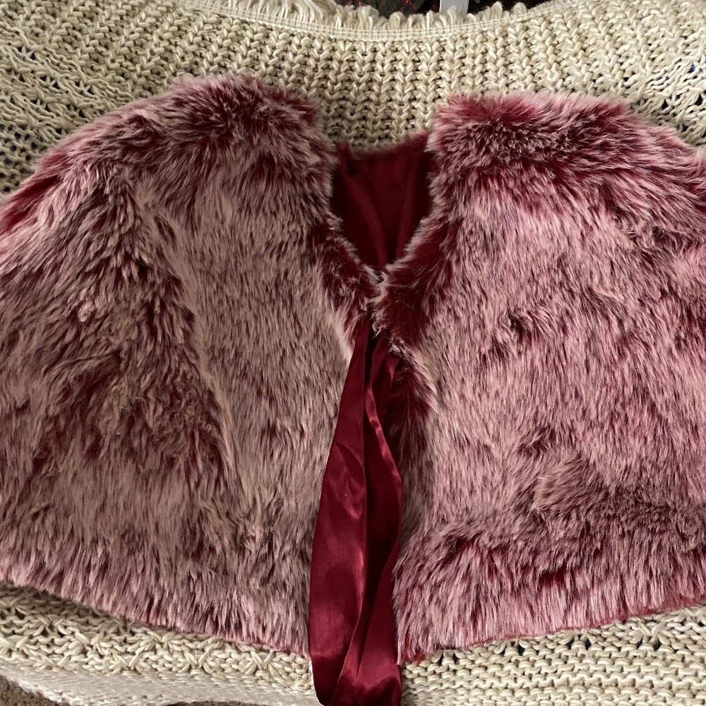 Faux fur shrug